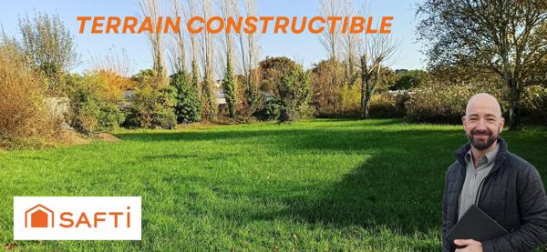 Terrain constructible à 80m de la plage