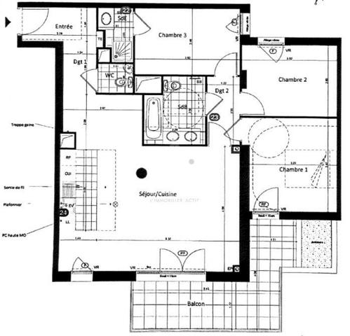 ASNIERES SUR SEINE - ECO QUARTIER/ GRESILLONS. F4 AVEC BALCON TERRASSE ET PARKING