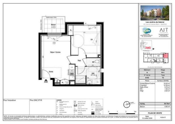 Appartement 2 pièces - 44300 Nantes
