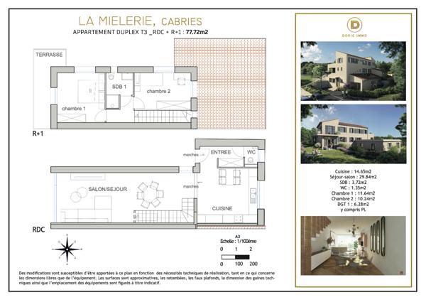 Cabriès (13480) Maison duplex neuve de 80m2 dans une residence intimiste