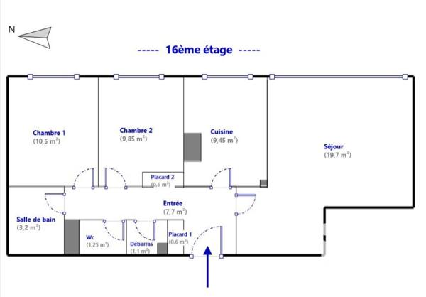 Appartement à vendre 3 pièces 64 m² Paris 18