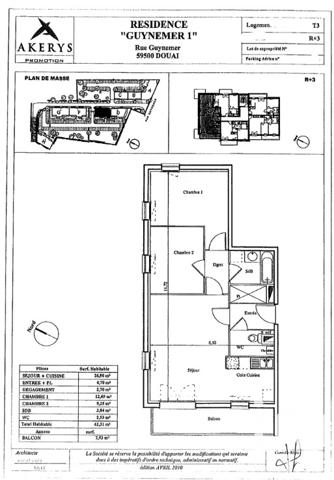Appartement à vendre 3 pièces 63 m² Douai