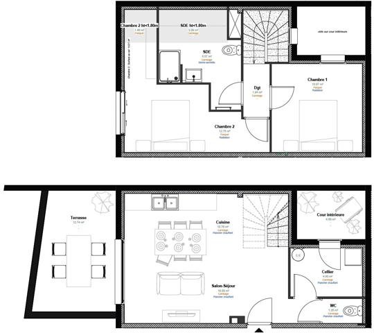 Lyon 6 - Bellecombe - Duplex neuf de 66.95 m² avec terrasse – 2 Chambres