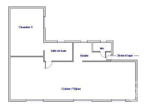 Appartement F2 à vendre  2 pièces - 51,26 m2 PARIS - 75017