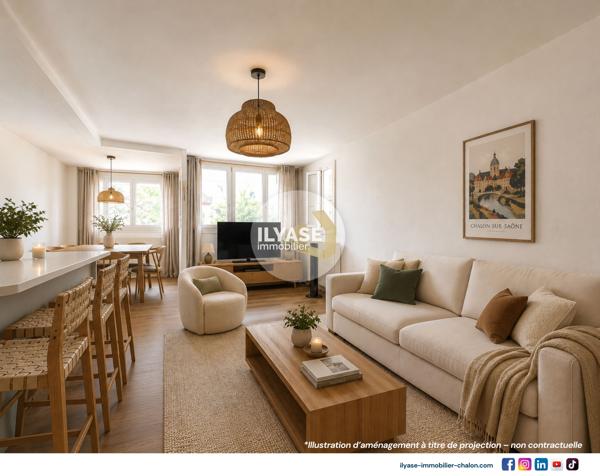 Appartement T4 | 3 CH | Cave | Parking privatif en sous-sol