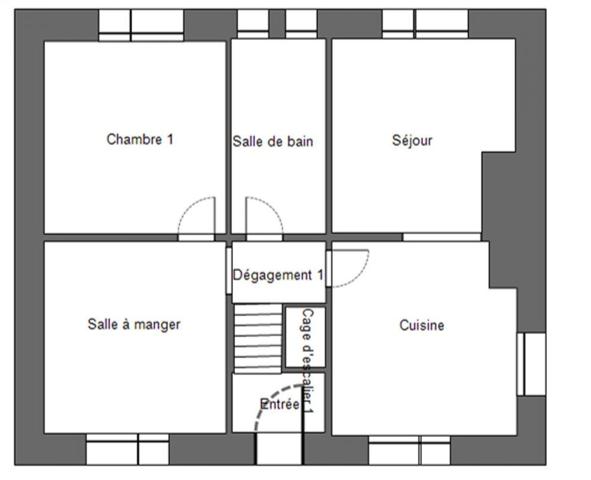 29520 Châteauneuf du Faou maison proche commodités 4 chambres sous sol garage 120 m²