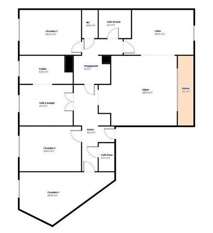 Appartement F5 à vendre  5 pièces - 91,80 m 2   CARROS  - 06