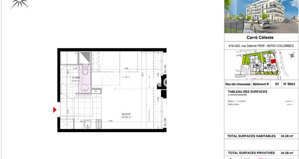 À vendre Appartement 2 pièces 34 m² - Colombes 92700