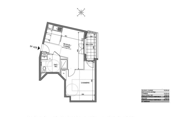 Appartement 2 pièces - 42 m²