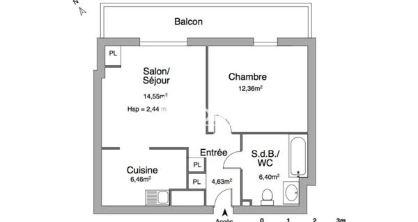 Location Appartement 2 pièces 44.4 m² - Brest 29200