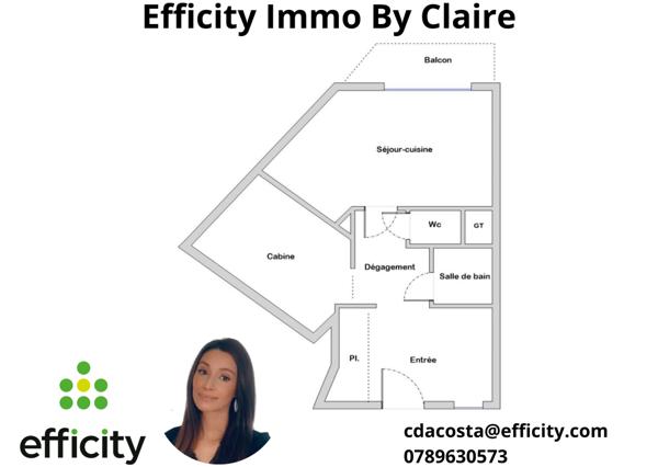 Appartement 3 pièces - 28 m² Exclusivité efficity