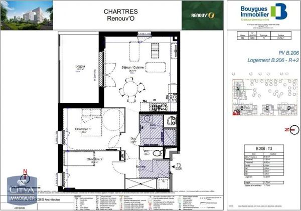 Appartement à louer 3 pièces 63.39m²