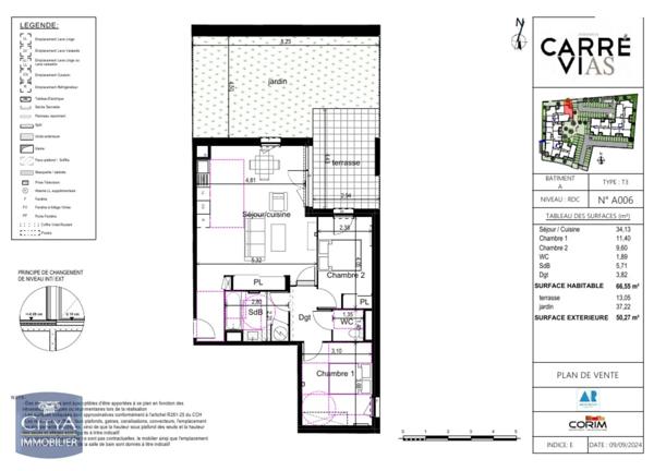 Appartement à louer 3 pièces 66.55m²