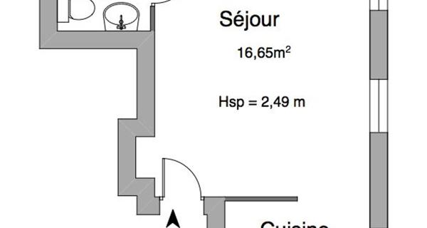 Location Studio 23.8 m² - Saint-germain-en-laye 78100