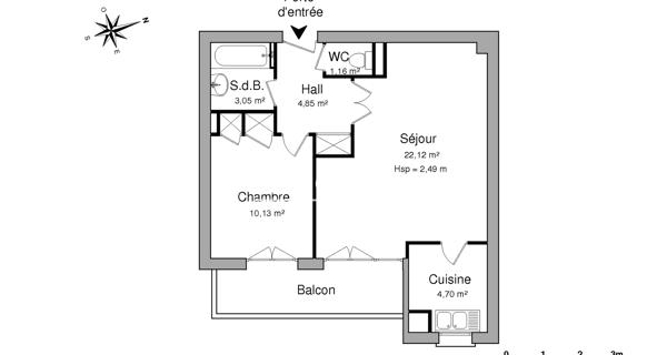 Location Appartement 2 pièces 46.01 m² - Rueil-malmaison 92500