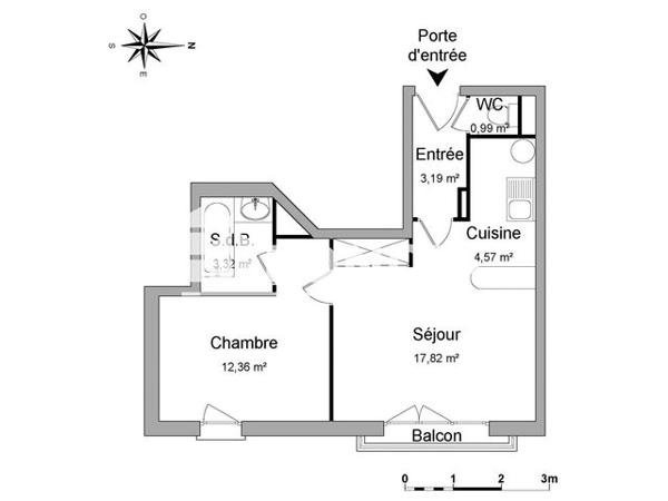 Location Appartement 2 pièces 42.25 m² - RESIDENCE PRINGY VILLAGE Pringy 77310