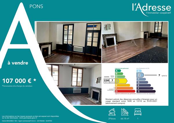 Appartement 2 pièce(s) 66.18 m2