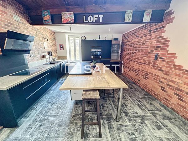 Maison de village type loft - 125 m² habitables + garage 125m2, terrasse, mezzanine et suite parentale – Coursan