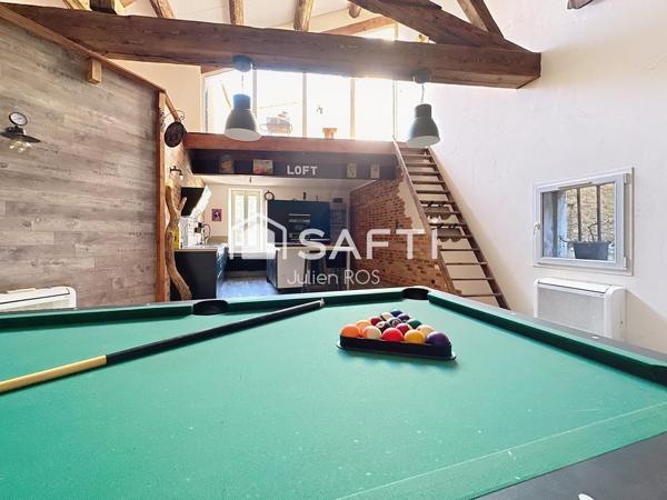 Maison de village type loft - 125 m² habitables + garage 125m2, terrasse, mezzanine et suite parentale – Coursan