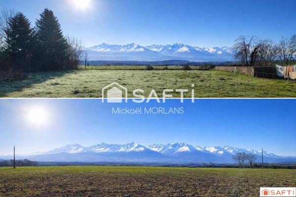 Terrain à bâtir 1480m2 pleine vue Pyrénées