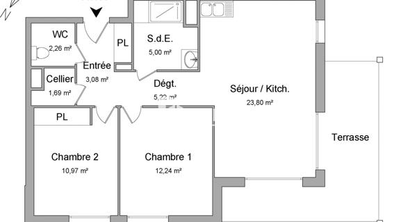 Location Appartement 3 pièces 64.26 m² - Bénesse-maremne 40230