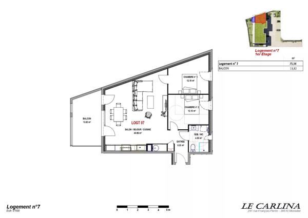 Vente Appartement 3 pièces 75 m2 à Morestel