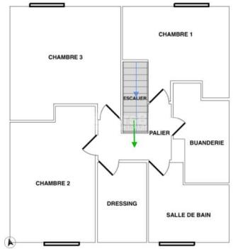 Maison mitoyenne, 3 chambres, garage, sous-sol, jardin.