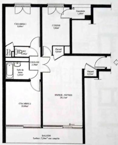 Appartement T3 54m² à vendre à Mazargues - MARSEILLE (13) 179 000 €