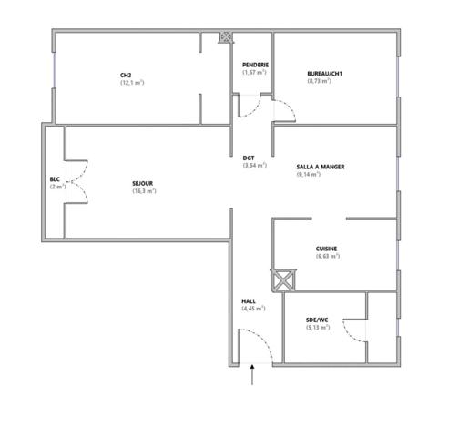 Appartement à vendre |  Marseille 05 |  3 pièces | 67 m²