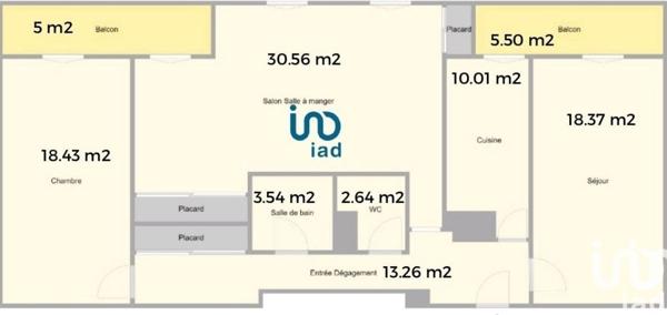 Appartement 3 pièces de 97 m² à Nice (06300)