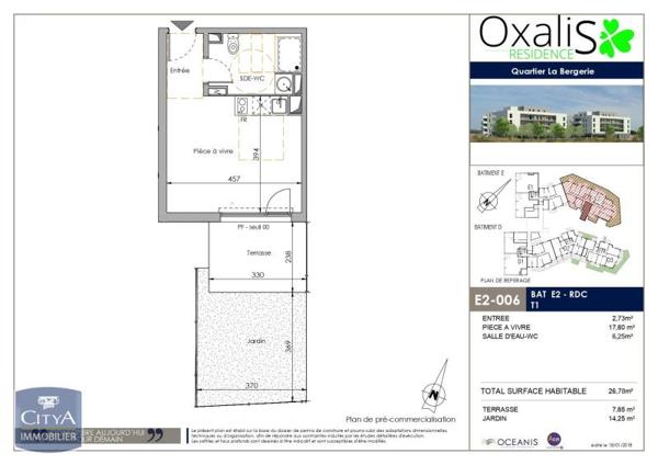 Appartement à louer 1 pièce 26.78m²