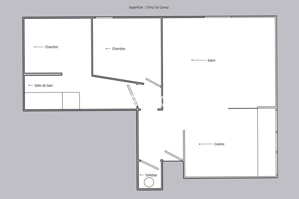 Appartement
         2 pièces
        - 57 m² Exclusivité 155 000 € *