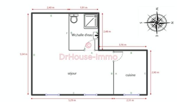 Appartement à louer 1 pièce de 33 m²