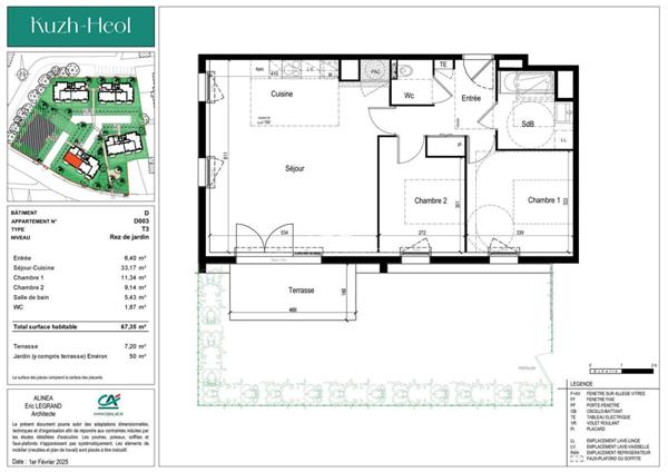 ARZON Appartement 3 pièces 67 m²