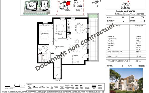 Appartement à louer    4 pièces • 84,30 m2 Agde