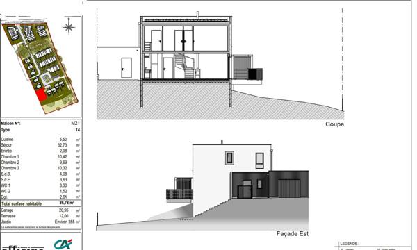 A VENDRE MAISON T4 DE 86,78m² avec GARAGE DISPONIBLE DE SUITE