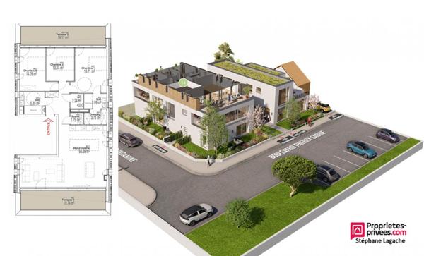 Appartement Le Touquet Paris Plage 4 pièce(s) 115 m2 avec 2 terrasses  garage et cave