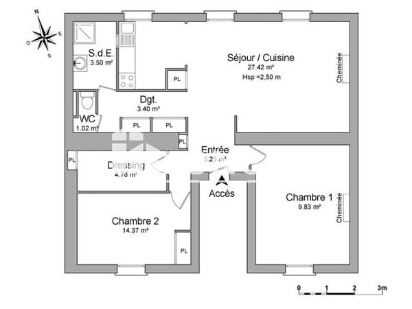 Location Appartement 3 pièces 69.6 m² - 46 RUE COCHON DUVIVIER Rochefort 17300