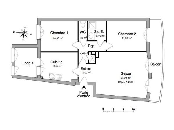 Location Appartement 3 pièces 66.97 m² - 7 RUE DESAIX Chamalieres 63400