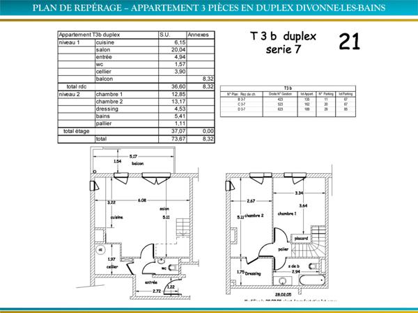 Divonne-les-Bains (01220) APPARTEMENT 3 PIECES (T3) DUPLEX 74 M² – MEUBLÉ & HORS BAIL COMMERCIAL