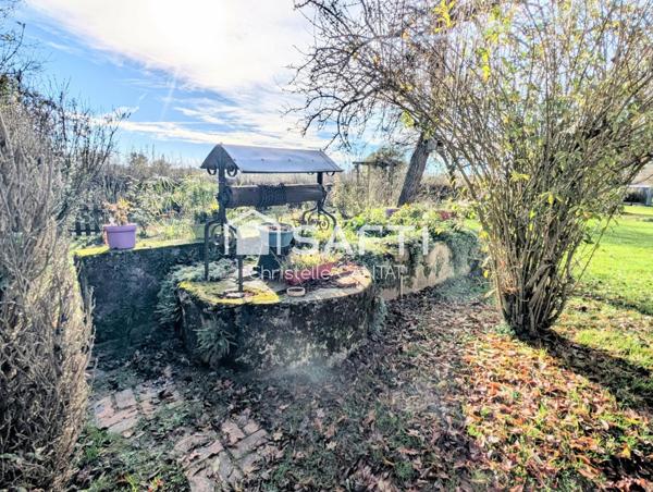 Longère 130 m², 5 pièces, puits, dépendances.