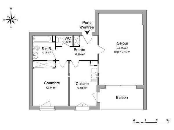 Location Appartement 2 pièces 58.3 m² - 22 RUE SAINT CHARLES BAT D Avignon 84000