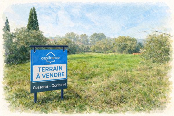 Terrain de 3 730 m² avec potentiel de construction – Réseaux à proximité – Cesseras