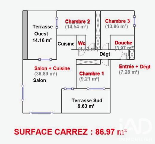 Appartement à vendre 4 pièces 86,97 m² Grenoble