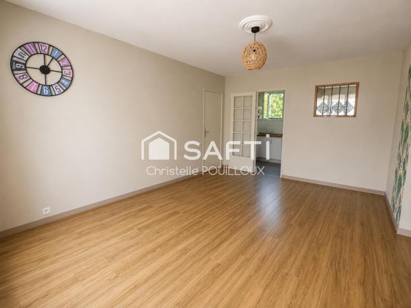 Pavillon de plain pied, 3 chambres, jardin et sous sol