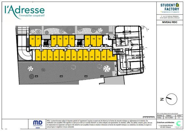 STUDIO RESIDENCE ETUDIANTE 18.53m²