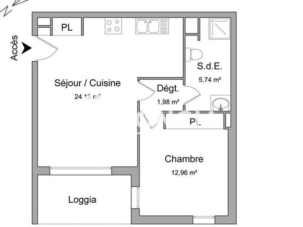 Location Appartement 2 pièces 44.81 m² - 26 RUE CANIS Bordeaux 33000