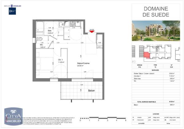 Appartement à louer 2 pièces 41m²