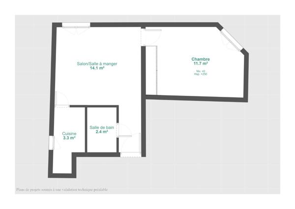 Appartement 2 pièces - 32 m² Exclusivité efficity