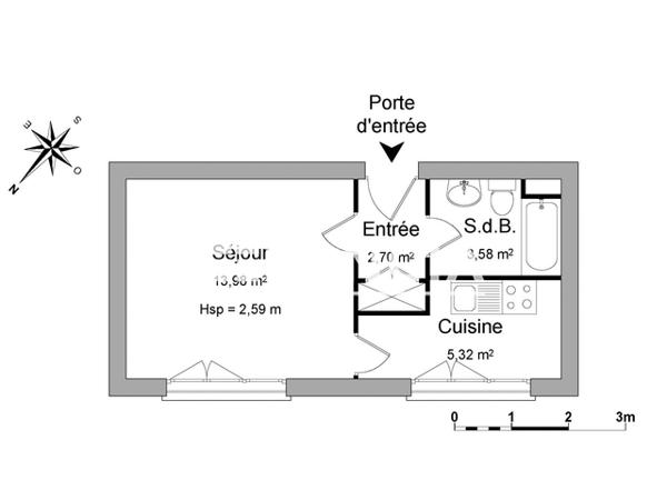 Location Studio 25.58 m² - 3 IMPASSE DES JARDINS Saverne 67700